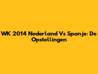 WK 2014 Nederland Vs Spanje: De Opstellingen