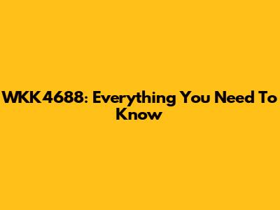 WKK4688: Everything You Need To Know