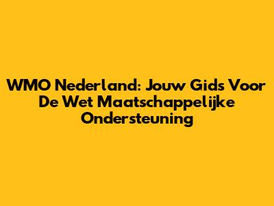 WMO Nederland: Jouw Gids Voor De Wet Maatschappelijke Ondersteuning