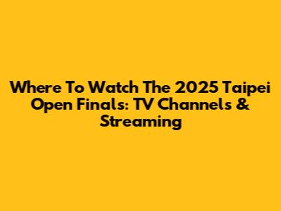 Where To Watch The 2025 Taipei Open Finals: TV Channels & Streaming