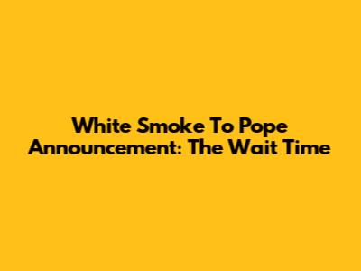 White Smoke To Pope Announcement: The Wait Time
