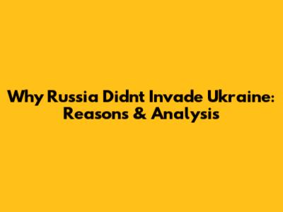Why Russia Didn't Invade Ukraine: Reasons & Analysis
