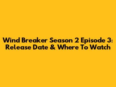 Wind Breaker Season 2 Episode 3: Release Date & Where To Watch