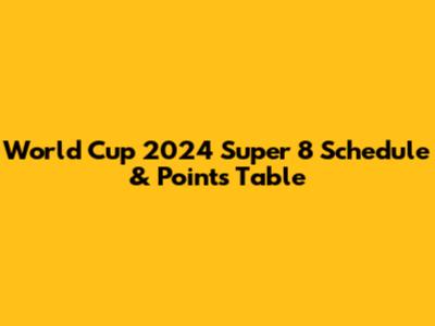 World Cup 2024 Super 8 Schedule & Points Table