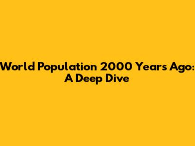 World Population 2000 Years Ago: A Deep Dive
