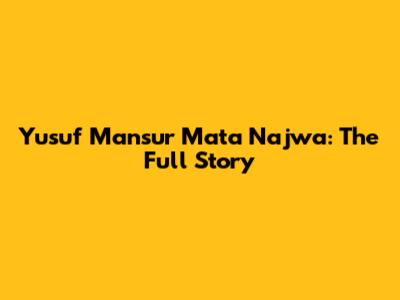 Yusuf Mansur Mata Najwa: The Full Story