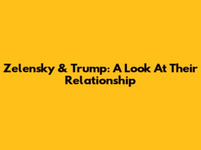 Zelensky & Trump: A Look At Their Relationship