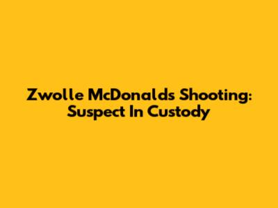Zwolle McDonald's Shooting: Suspect In Custody